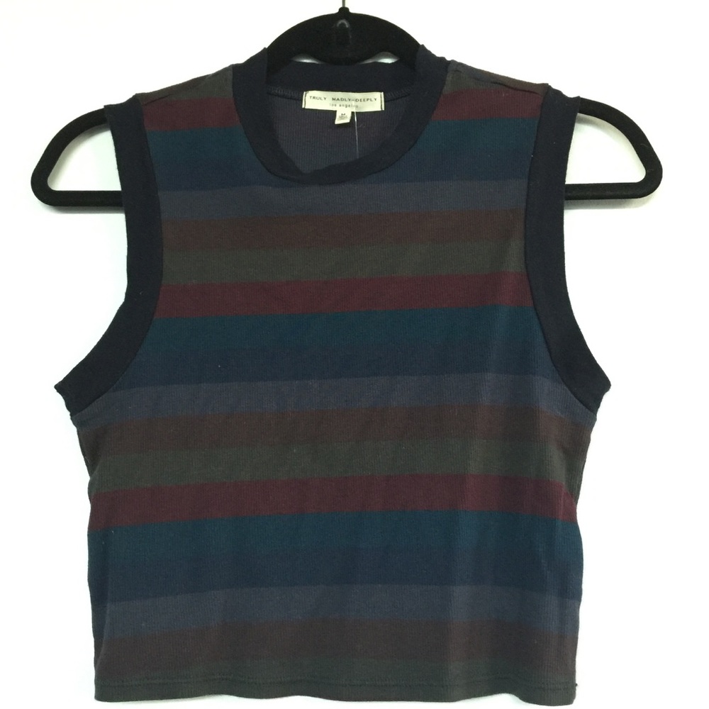 Urban Outfitters high neck stripe sweater crop top